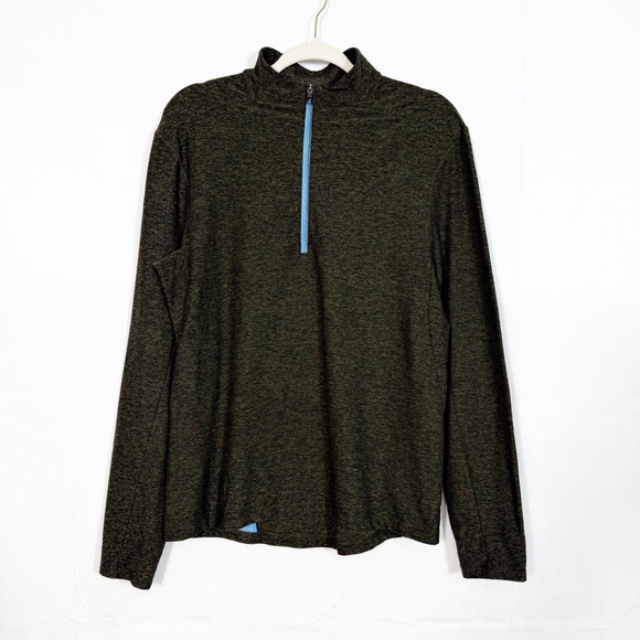 Lululemon Men’s Surge Warm 1/2 Zip Heathered Utilitarian / Black Long Sleeve - Picture 2 of 13